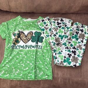 Girls St. Patrick’s Day flare outfit